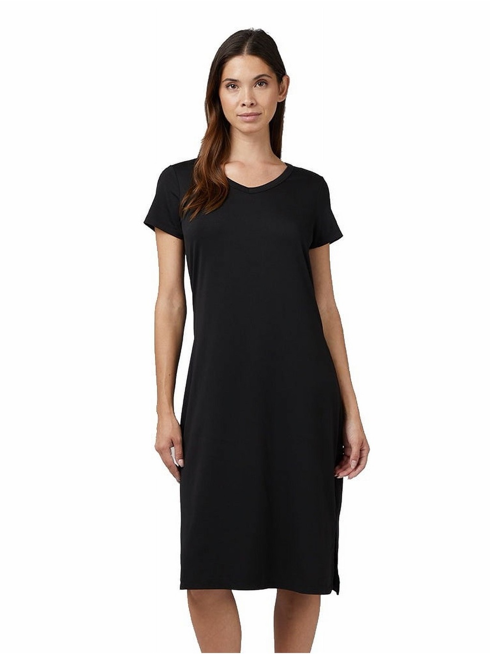 🎉SALE!!! 32 Degrees Black V-Neck Short Sleeve Midi Dress